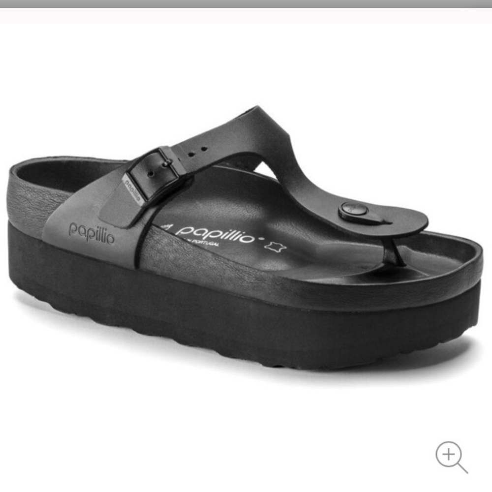 Black Gizeh Platform Birkenstocks